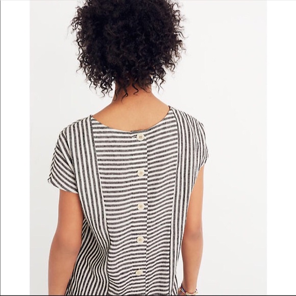 Madewell Linen Blend Button Back Shift Dress Sz XL - Picture 3 of 11